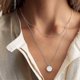 thumbnail image 3 of Pendant Layered Necklace Whit Star Long Chain Multilayer Necklace Set Jewelry For Women Lady Girls Gift Jewelry--Satellite Full Moon Sliver-Product co Satellite Full Moon Sliver, 3 of 4