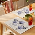 thumbnail image 4 of Purple Flowers Placemats Set of 12 Spring Farmhouse Retro Tulip Butterfly Place Mats Indoor Wipeable Table Mats Washable Cloth Dining Table Placemats for Kitchen Holiday Party Home Decor 13x19 Inch, 4 of 9