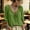 Green, variant on HaCpiu Women's Solid V-Neck Ruffle Blouse, Casual Loose 3/4 Sleeve Tie-Front Tunic Top, Lightweight Flowy Shirt with Elastic Ruffled Cuffs, Black L