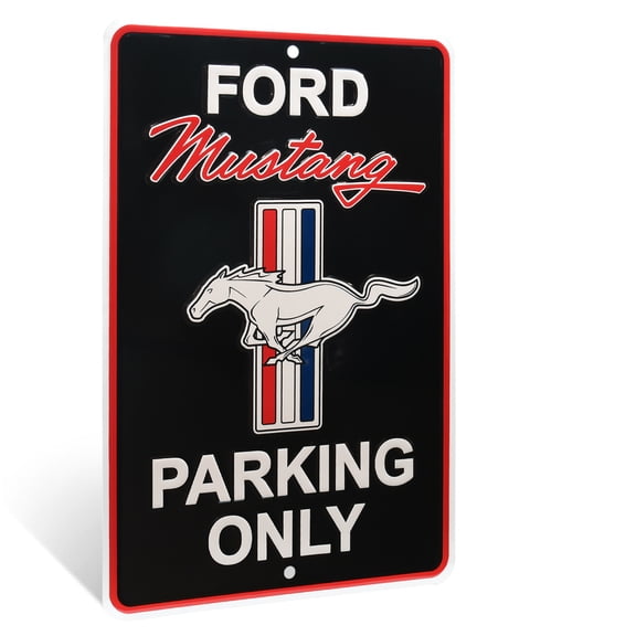 Ford Mustang Parking Only Metal Garage Sign Man Cave Shop Vintage Car Wall Decor