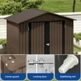 thumbnail image 4 of Uforic 6 Ft x 4 Ft Outdoor Tool Shed with Air Vents & Lockable Doors for Bikes & Tools, Brown, 4 of 6