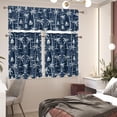 thumbnail image 4 of White Sailboat Tree 3 Piece Kitchen Window Curtain Panel Tiers and Valance Set Kitchen Window Coverings Tiered Kitchen Curtains for Kitchen Bathroom, 4 of 5