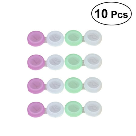 10pcs Contact Lenses Case Holder Storage Box Container for Home and Travel (Random Color)