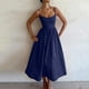thumbnail image 2 of Vestido sin mangas y sin espalda de corte A para mujer - Vestido largo de tirantes de color liso para el verano, elegante para la playa o una fiesta, 2 of 7