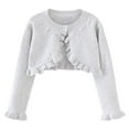 thumbnail image 2 of Mgmyaa Girls Knitted Cardigan Long Sleeve Crew Neck Casual Outwear Fall Winter Comfort Jacket for 1-10 Years, 2 of 7