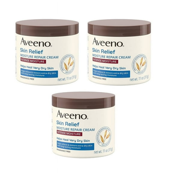Aveeno Skin Relief Moisturizing Cream Extra-Dry Skin, 11 oz, 3 Pack
