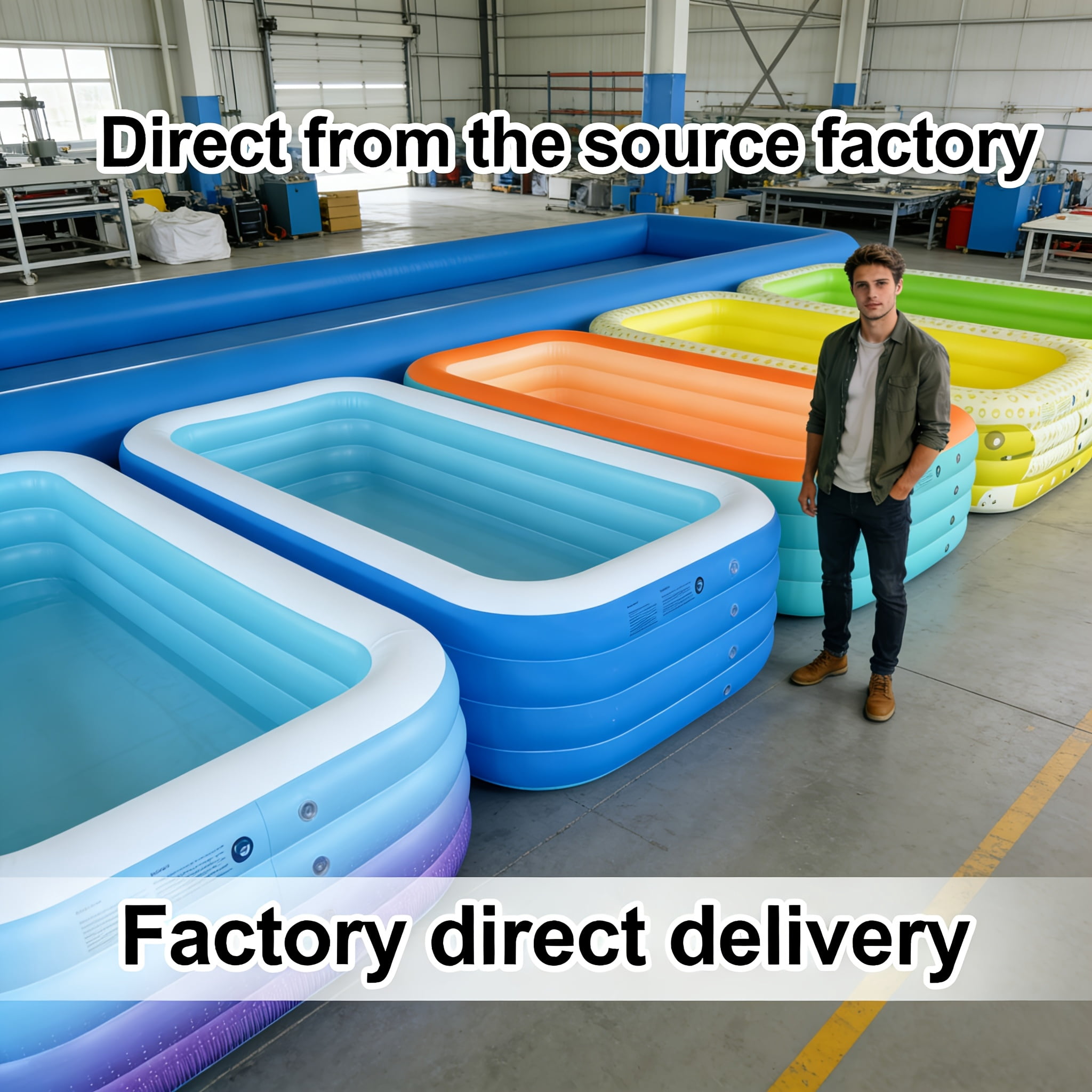 Extra-Large Inflatable Home Swimming Pool. Blue And White Swimming Pool, Foldable Outdoor Pool for Gardens, Perfect for Parties And Events.