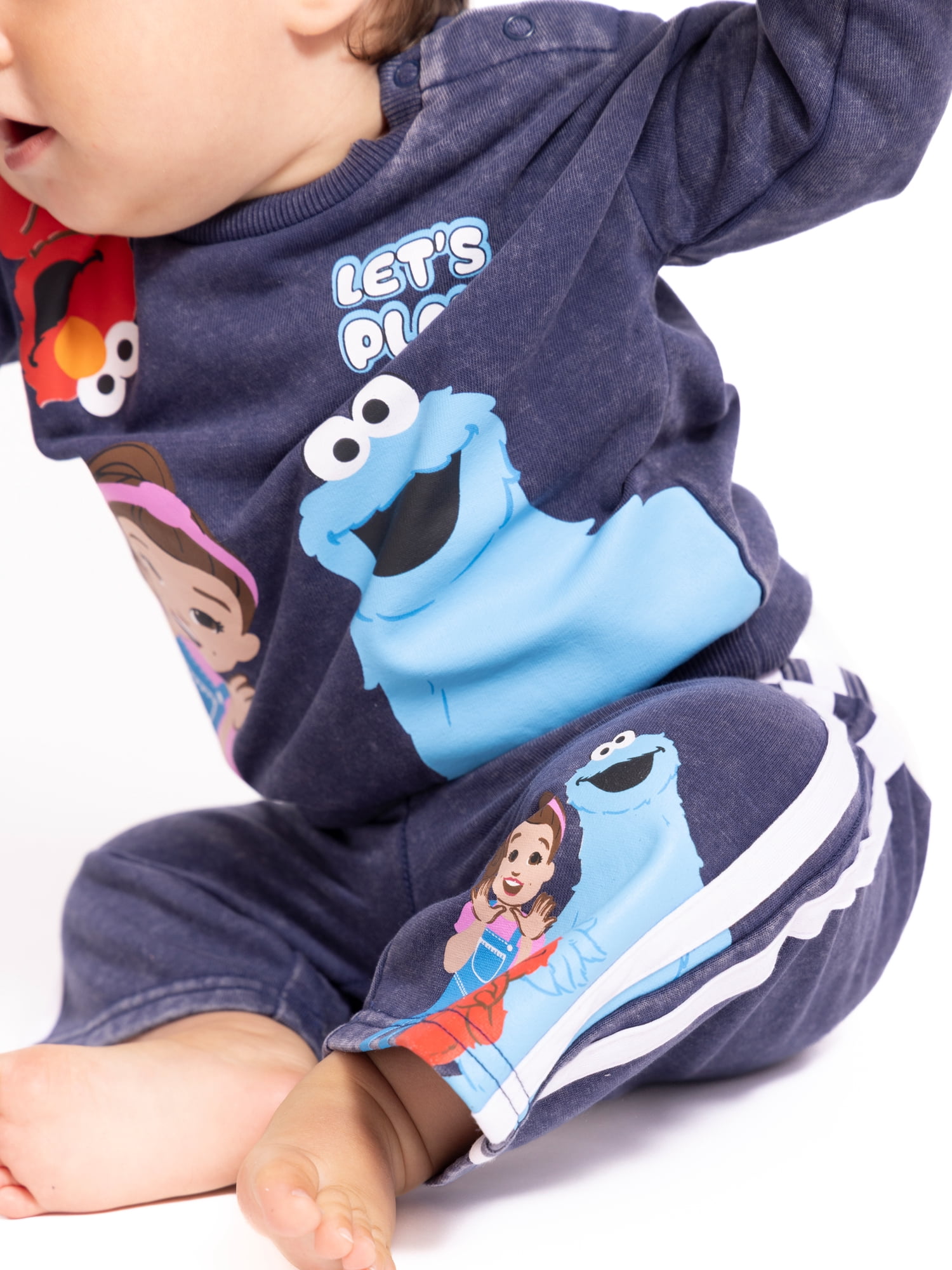 Ms. Rachel x Sesame Street Baby Graphic Sweatshirt and Sweatpants Set, 2-Piece, Sizes 0/3M-24M
