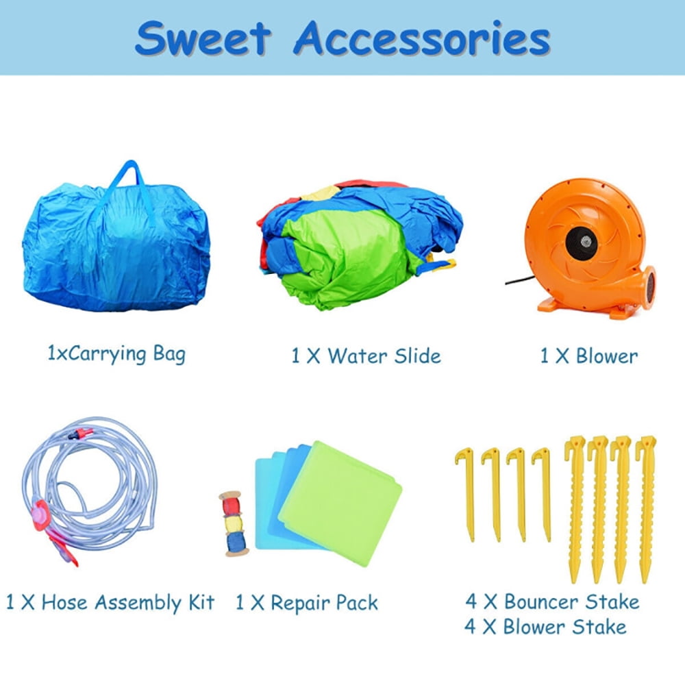Aimee Lii Inflatable Water Slide Bounce House with Air Blower, Playhouse for Kids Outdoor