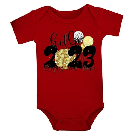 

FhsagQ Boys Outfits 9-12 Months Dressy My First New Year Clothes Baby Boy Girl New Year Outfits Red Letter Print Shorts Sleeves Romper Jumpsuit Outfits Baptism Outfits for Boys Red 3-6 Months