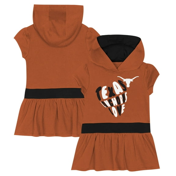 Girls Toddler Texas Orange Texas Longhorns Team Love French Terry Hoodie Dress