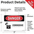 thumbnail image 2 of Corrosive OSHA Danger Vinyl Decal Label 7 Inch x 5 Inch - 10 Pack, 2 of 6