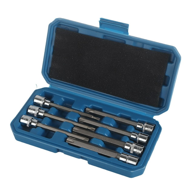 Juego de 7 vasos con punta de estrella Torx extra largos de 3/8 de pulgada