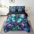 thumbnail image 2 of Manfei Female Men Green Butterfly Bedding Comforter Set 7pcs,Chic Floral Flowers Queen Bedding Sets Super Cozy,Abstract Gradient Queen Sheet Sets,Microfiber Bedroom Decor,Reversible, 2 of 8