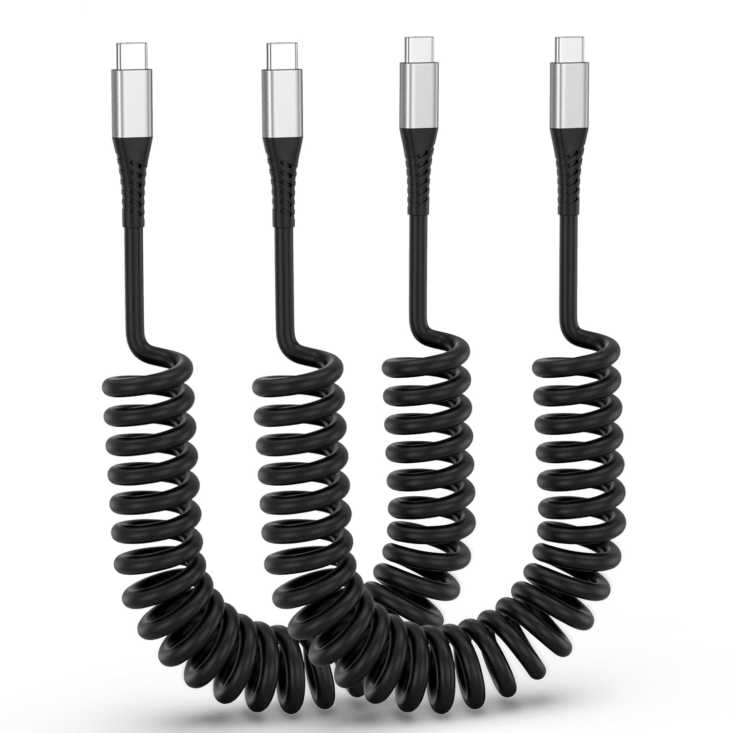 MHAWBL-Coiled USB C Cable 3ft, 2Pack USB C Charger Cord for Car, USBC to USBC Coiled Cable, USB C Car Cable Fast Charging for iPhone 17/16/15 Samsung Galaxy S25/S24/S23 Carplay