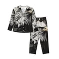 thumbnail image 1 of Fotbe Ink Style Bald Eagle Conjunto de Pijama de Manga Larga para Mujer con Estampado, Ropa de Dormir de 2 Piezas, Conjunto de Casa Suave y Cómodo con Bolsillos-Small, 1 of 7