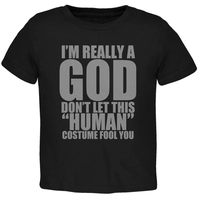 Halloween Costume Humain God T-Shirt Noir pour Tout-Petit