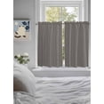 thumbnail image 4 of Tier Curtains 45 Inches Long, Black Striped Window Treatment Curtain Drapes, Modern Simple Farmhouse Beige Vintage Window Half Privacy Curtains for Bedroom Bathroom, 42"x45", 2 Panels, 4 of 7