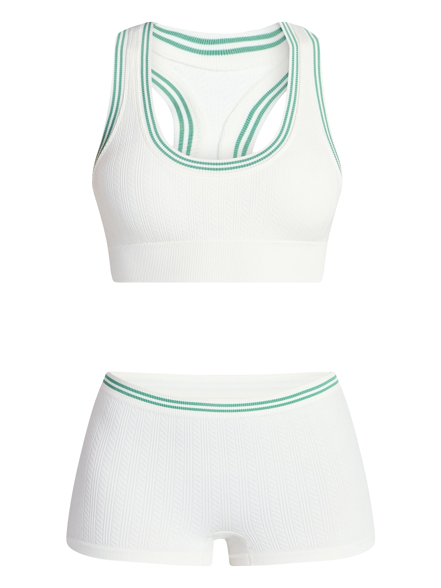 No Boundaries Women's Seamless Racerback Bralette & Boyshort Set, Sizes XS-XXXL