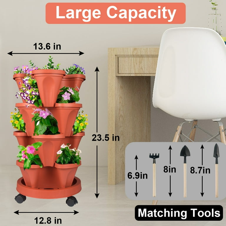 Stackable Planter for Herbs and Succulents Art Home Decor Garden  Accessories 