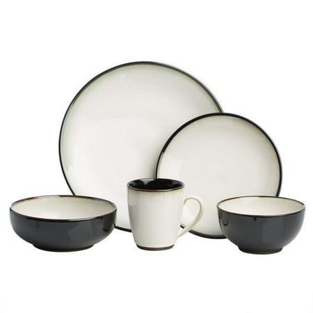 Sango Nova Black Stoneware Dinnerware With Dishwasher Safe. 40 Piece ... Sango Nova Black Stoneware Dinnerware With Dishwasher Safe. 40 Piece ...