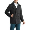 thumbnail image 4 of INSPIRE CHIC Double Breasted Coat for Men's Notched Collar Formal Classic Peacoat L Black, 4 of 6