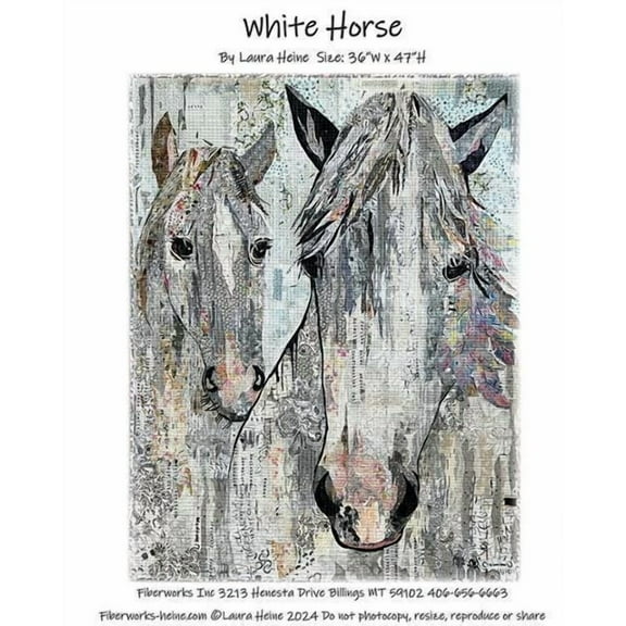 Laura Heine White Horse Collage Quilt Pattern