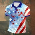 thumbnail image 2 of WAYUTE Men's Polo Shirts Independence Day 4th of July Patriotic Graphic Shirt Short Sleeve Lapel Performance Classic Fit Top Casual Outdoor, 2 of 3