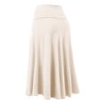 thumbnail image 4 of Made by Johnny Women's Lightweight Fold Over Flared Midi Skirt XL CREAM, 4 of 7