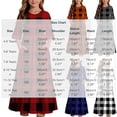 thumbnail image 3 of LJEFF Girls Dress with Pocket, 3/4 sleeves Plaid Crew Neck Flowy Tiered Skirt Casual Dresses for Kids Dark Gray Size 5 T, 3 of 7