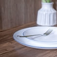 thumbnail image 7 of LaGlint 10.5 inch Dinner Plate Set of 6, Lightweight Round Opal Glass Dinnerware Plates, Dishwasher and Microwave Safe, Hand Painted Navy Blue Rim, 7 of 7