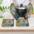 thumbnail image 6 of Watercolor Butterfly Oven Mitt And Pot Holder Set Oven Glove for Kitchen Baking Cooking Grilling, 6 of 6