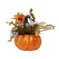 thumbnail image 1 of Flores de calabaza artificiales, centro de mesa de calabaza de otoño, adorno de arreglo floral artificial, decoración de Acción de Gracias para la dec melón verde, 1 of 8