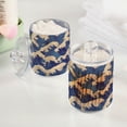 thumbnail image 2 of Yayeee 2 Pack Qtip Holder Bathroom Cotton Swab Canister with Lid Clear Dispenser Set, Blue Wave Pattern, 2 of 6