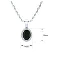 thumbnail image 4 of SuperJeweler 1 Carat Oval Shape Black Onyx and Halo Diamond Necklace In Sterling Silver With 18 Inch Chain For Women, 4 of 6