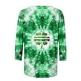 thumbnail image 4 of Mceream T-Shirt de la Saint-Patrick à Manches 3/4 pour Femme, Blouses à Col Rond, Décontracté, Vacances, Trèfle Irlandais, T-Shirts Graphiques, Tunique d'Été Amusante, Hauts de Festival, Grande Taille, Vert, TTTG, 4 of 5