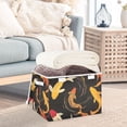 thumbnail image 3 of Yayeee Collapsible Storage Bin with Lid Fabric Closet Decorative Basket with Handles, Black Fish Pattern, 3 of 7