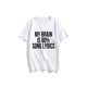 thumbnail image 1 of Women Cute T Shirt Junior Tops Teen Girls MY BRaiN iS 80% SoNG LYRiCS Graphic Tees, 1 of 6