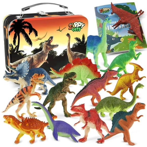 Dinosaur Toys Zippytots de 3 a 7 años con caja de almacenamiento y folleto