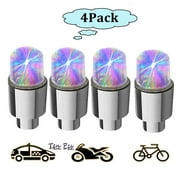 LNKOO 4 Pack LED Bike Wheel Light - Car Bike Wheel Tire Valve Cap Led Flash Light Lamp Motion Activated,Led Flash Tyre Wheel Valve Cap Light for Car Bike Bicycle,4 Pack