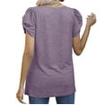thumbnail image 5 of TIHLMK T Shirts for Women Purple Women Loose Casual Short Sleeve V-Neck Solid Casual Blouse T-shirt Tunic Tops Gift for Womens Tops, 5 of 9