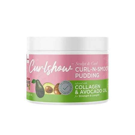 ORS Olive Oil Curlshow Curl N Smooth Pudding Infused with Collagen & Avocado Oil for Strength & Length 12.0 oz