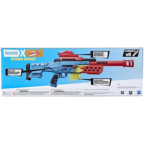 Nerf Fortnite Storm Scout Blaster, Nerf Scope, 6-Dart Clip, 6
