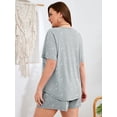 thumbnail image 7 of SHOWMALL Women's Plus Size Summer Clothes 2 Piece Shorts Set Casual Daily Wear Lounge Outfit Twinkling Star Gray 2X, 7 of 7