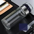 thumbnail image 4 of Tanxxt Water Pitcher With Lid Infusifie Tea Infuser Double Layered Glass Tea Infuser Bottle Tea Steeper For Loose Tea Portable Tea Water Separation Tea Cup Glass Tea Cup ,Brown,7.48*2.45 Inch, 4 of 9