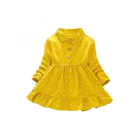 

Autumn Baby Girls Long Sleeve Dress Kids Toddler Pageant Princess Sundress