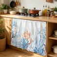 thumbnail image 6 of Coastal Coral Cabinet Curtain 35"Wx35"L,Dustproof Under Sink Skirt with Self Adhesive Tape,Blue Ocean Starfish Turtle Watercolor Cabinet Curtain Cover for Kitchen Sink,Bathroom Vanity,Laundry Room, 6 of 9
