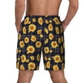 thumbnail image 4 of Uemuo Royal Blue Plaid Sunflower Pattern Mens Swim Trunks Quick Dry Board Shorts with Mesh Lining, Stretch Beach Shorts Quick Dry No-Chafing Board Shorts-Medium, 4 of 9