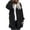 #01Black, variant on Women Hooded Cardigan Fuzzy Jacket Winter Open Front Fleece Coat Outwear with Pockets Multicolor L