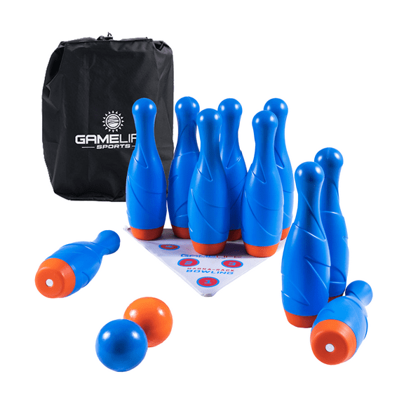 GameLife Sports MagnaRack Bowling, includes 10 Magnetic Bowling Pins, 2 Balls, Bowling Mat, Carry Bag, Great Toy Gift, Early Education, Indoor & Outdoor Games, Toddler, Child, Boys & Girls